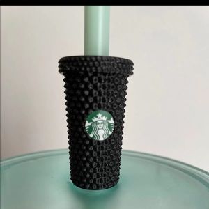 Black glitter Studded Tumbler Cup Straw Topper Buddy for Starbucks Cups